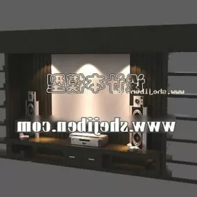 Apartment Wall Tv Cabinet With Lighting 3d model