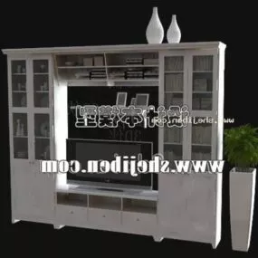 Modern Tv Cabinet Backwall Shelf Style 3d model