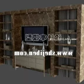 Tv Cabinet Shelf Marble Texture 3d model