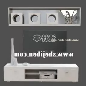 Tv Table Living Room With Decorating 3d model