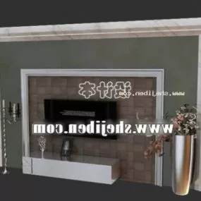 Living Room Wall With Tv Cabinet Furniture 3d model