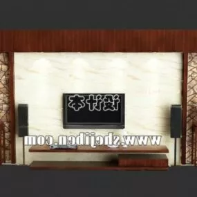 Tv Cabinet Living Room Chinese Style 3d model