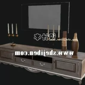 European Style Tv Table Living Room 3d model