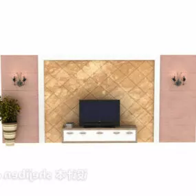 Vintage Tv Cabinet Living Room Set 3d model