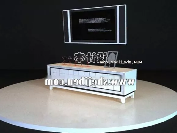 Work Table With Drawers And Shelf 3d model