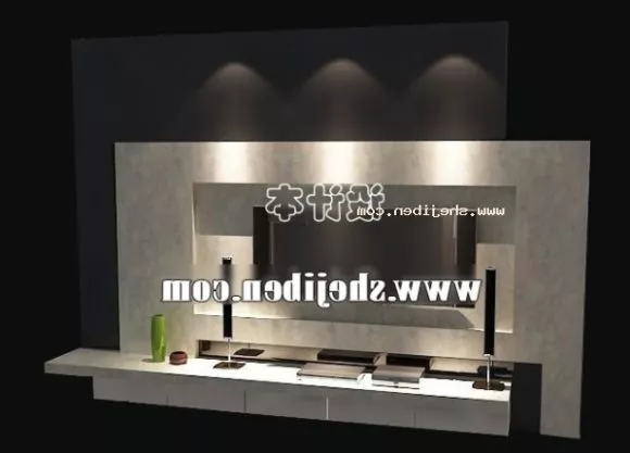 Living Room With Grey Sofa Chair And Carpet 3d model