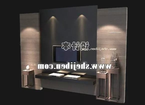 Multimedia Room With Lighting Effect 3d model
