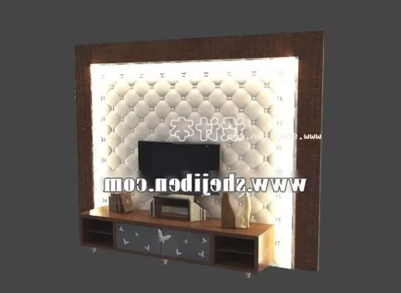 Tall Wooden Kitchen Cupboard 3d model