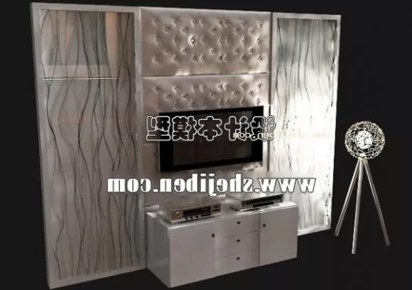 Tall Wooden Kitchen Cupboard 3d model