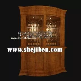 Classic Wine Cabinet European Style 3d model