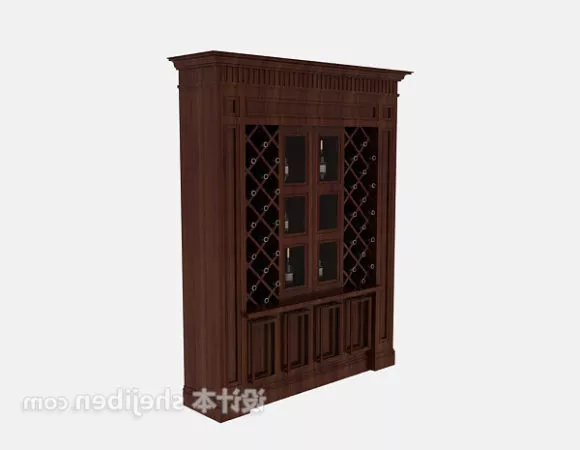 Ash Wooden Cabinet 3d model
