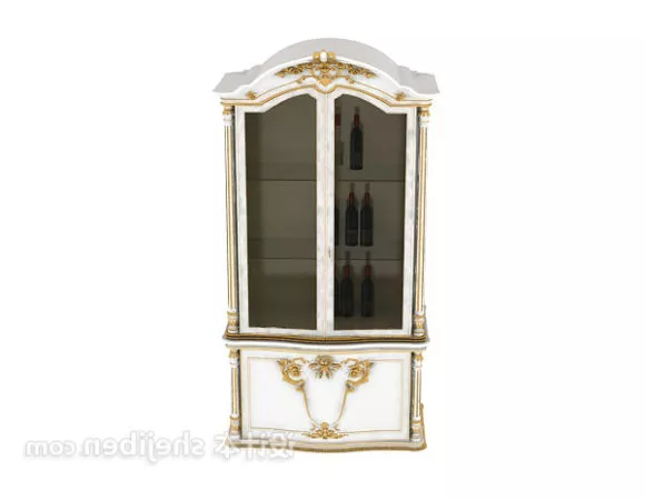Stain Oak Side Cabinet 3d model