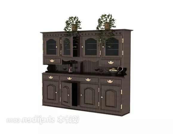 Single Door White Wood 3d model
