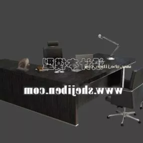 Mdf Corner Desk With Chair 3d model