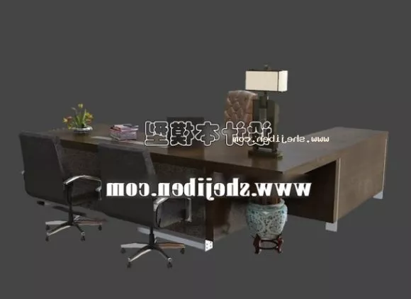 Traditional Console Table Chinese Desk 3d model