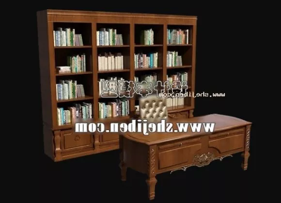 School Desk Chair Set 3d model