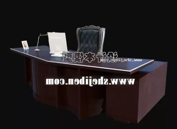 Manager Desk With Chair 3d model Manager Desk With Chair 3d model