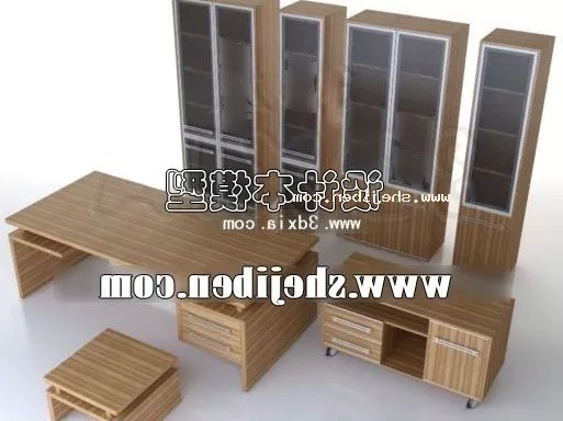 Desk Table And Cabinet Set 3d model Desk Table And Cabinet Set 3d model
