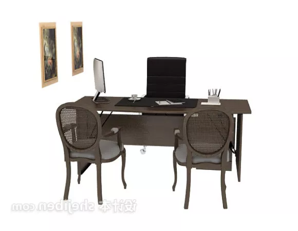 Office Work Desk Cubicles 3d model
