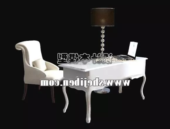 Antique Study Desk 3d model