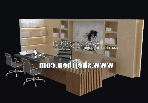 Console Table With A Chair Chinese Furniture 3d model