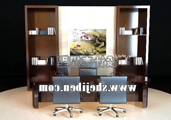 Office Room With Table Chair Set 3d model Office Room With Table Chair Set 3d model