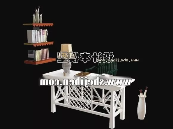 Rectangular Wood Coffee Table 3d model
