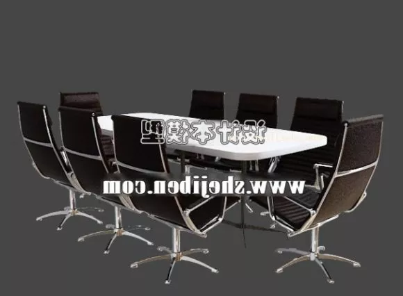Modern Conference Table With Wheel Chairs 3d model Modern Conference Table With Wheel Chairs 3d model