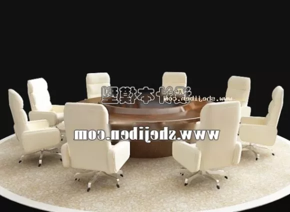 Office Meeting Table Chair Round Shaped 3d model Office Meeting Table Chair Round Shaped 3d model
