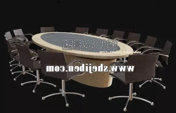 Office Meeting Table Oval Shaped 3d model Office Meeting Table Oval Shaped 3d model