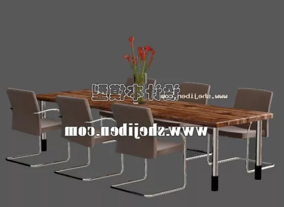 Large Office Meeting Room With Chair Table 3d model