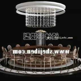 Luxury Round Conference Table 3d model