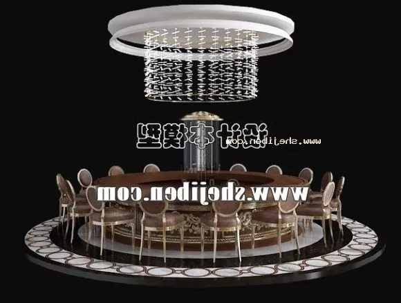 Luxury Round Conference Table 3d model Luxury Round Conference Table 3d model