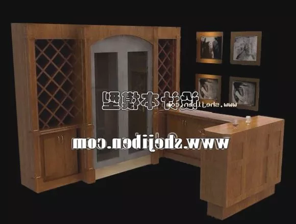 Wine Cabinet With Small Bar Furniture 3d model Wine Cabinet With Small Bar Furniture 3d model