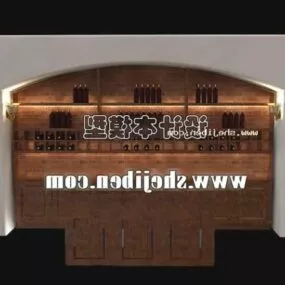 Wine Cabinet Wall Decoration 3d model