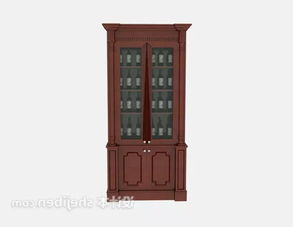 Wine Glass On Tray 3d model