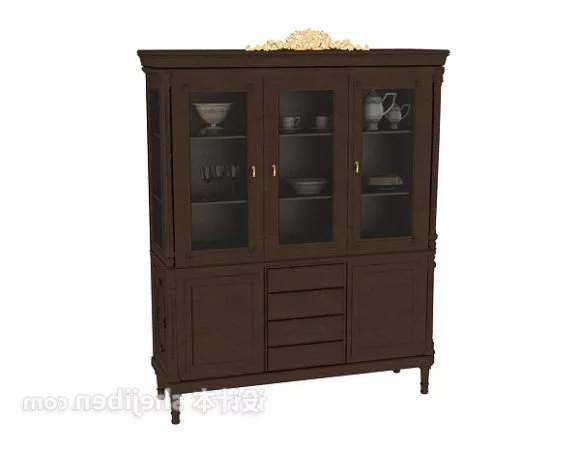 Tall Wine Rack With Wine Bottles And Vase 3d model