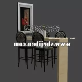 Dinning Furniture Set Wood Furniture 3d model