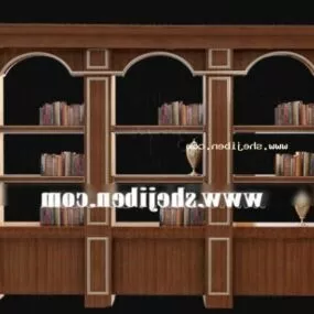 Bookcase Wood Furniture European Style 3d model