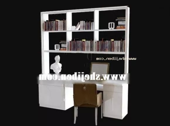 Side Bookcase Brown Wooden 3d model