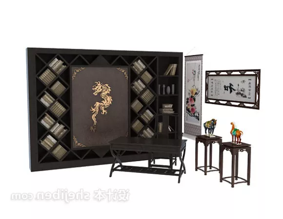 Old Bookshelf 3d model