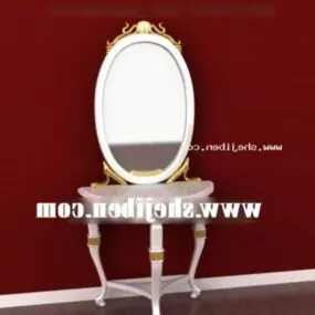 Luxurious Dresser With Oval Mirror 3d model