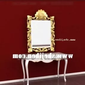 Luxurious Dresser With Mirror 3d model