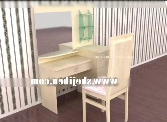 Square Mirror With Top Light 3d model
