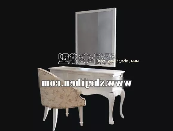 Office Desk Furniture With Chair Computer 3d model