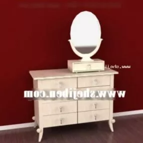 Dresser With Oval Mirror Bedroom Furniture 3d model