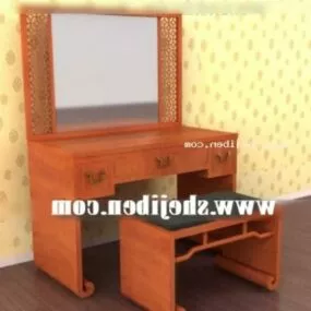 Dresser Red Wooden Bedroom Furniture 3d model