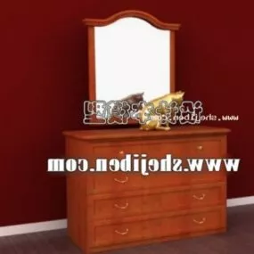 Vintage Wooden Dresser Bedroom Furniture 3d model
