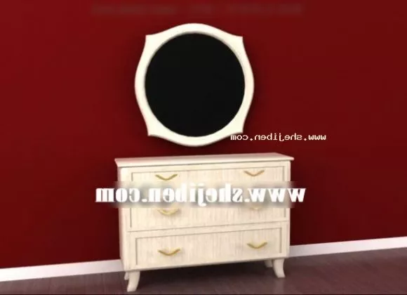 Rectangular Mirror With Lamp Inside 3d model