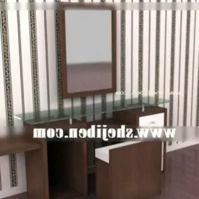 Dresser Glass Top Bedroom Furniture 3d model